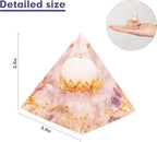 Flower of Agate with Lavenda Light Amethyst Healing Crystal Pyramids for Reduce Stress Chakra Reiki Healing Meditation Attracts Lucky and Success