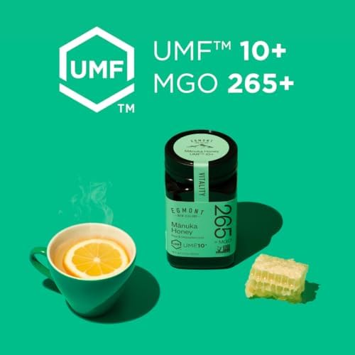Egmont Honey Manuka Honey MGO 265+ UMF 10+ 500g | NON-GMO, Kosher, Recycled plastic jar, Traceable 100% Pure & Raw Authentic New Zealand Honey