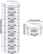 Sieral 2 Pack 7 Day Stackable Pill Organizers Round Pill Organizer Case Stackable Weekly Supplements Vitamins Individual Storage Container Boxes Holder Dispenser with Lids for Travel Medicine, Clear