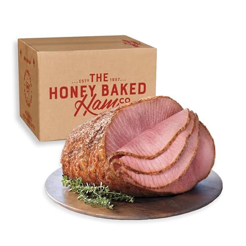 Honey Baked Ham® Bone-In Half 9 lb - Fully Cooked Spiral Sliced Holiday Ham with Signature Sweet Crunchy Glaze - Premium Smoked Pork Entrée for Dinners, Parties & Gifts - Shipped Frozen for Freshness