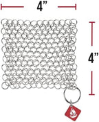 Knapp Made Original 4" Chainmail Scrubber - Cleaner For Cast Iron, Stainless Steel, Hard Anodized Cookware and Other Pots & Pans