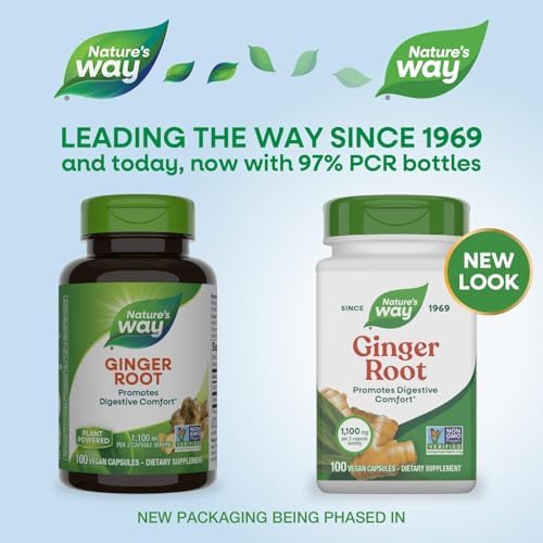 Nature's Way Premium Herbal Ginger Root 1100 mg per serving 180 VCaps