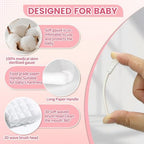 Baby Tongue Cleaner 48-Count, Newborn Oral Care Gauze Swabs – Soft Disposable Mouth Wipes for 0-36 Months, Travel-Pack Infant Tongue Brush Alternative