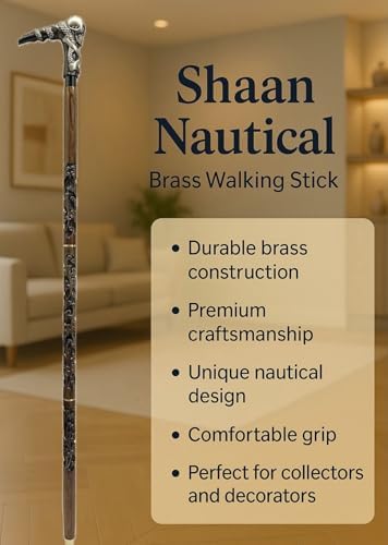 Antique Octopus & Skull Handle Red Natural Wood Cane Walking Stick for Men & Women | Aluminium Head Unisex Luxury Walking Cane - Fashion Statement/Gifts