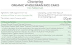 CLEARSPRING Organic Rice Cakes Wholegrain No Added Salt, 130 GR