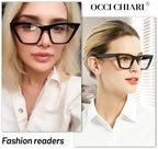 OCCI CHIARI Oversized Reading Glasses 2.75 Womens Stylish Cateye Readers 1.0 1.25 1.5 1.75 2.0 2.25 2.5 2.75 3.0 3.5 4.0 5.0 6.0 (Black,2.75)