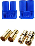 2 Pairs Gold-Plated Male Female EC8 Connector 8mm Bullet Plug Banana Plug Connector Adapter