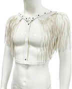 Men's PU Leather Tassel Body Chest Harness Adjustable Punk Gothic Bandage Costume Rave Party Body Accessories