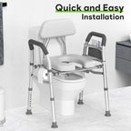 Raised Toilet Seat with Handles 400lb - Adjustable 3 in 1 Commode Chair for Toilet with Arms, Toilet Riser with Handles, Toilet Chair Over Toilet, Handicap Toilet Seat
