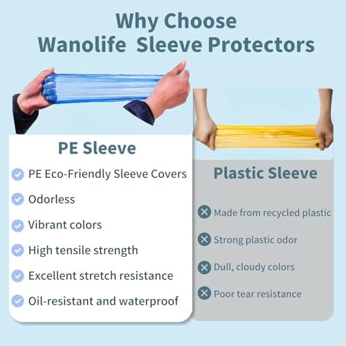 Disposable Arm Sleeves, 100 Pcs Waterproof Plastic Sleeve Protectors, Oilproof Oversleeves Covers