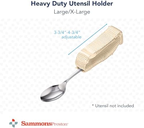 CFS 61286 Sammons Preston Heavy-Duty Utensil Holder, Universal Hand Strap and Cuff for Weak Grip, Limited Mobility, Size Large/X-Large Measures 3 3/4"-4 3/4" Across Knuckles