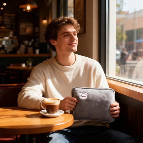 Hot Water Bag, Rechargeable Electric Hand Warmer Hot Water Bag, Leak-Proof with Soft Cover, Winter Cold Weather for Period Cramps, Muscles, Neck, Shoulder, Waist & Belly