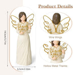 Thank You Gifts for Women, Teacher Appreciation Gifts, Best Thank You Gift for Coworker, Friend, Caregiver, Hand-Painted Sculpted Angel Figurines for Thanksgiving Christmas
