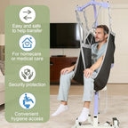 Patient Lift Divided Leg Sling – Heavy Duty 500 lbs Capacity, Easy Hygiene Access with Handles & Pocket, Machine Washable – Small/Medium/Large for Elderly, Disabled & Bariatric Care (Black, M)