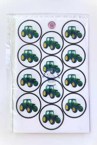 24 Tractor Cupcake Toppers, Farmer Edible Cake Decorations, Edible Farmer Decorations, Tractor Cupcake Toppers, Farm Animals Cake Toppers