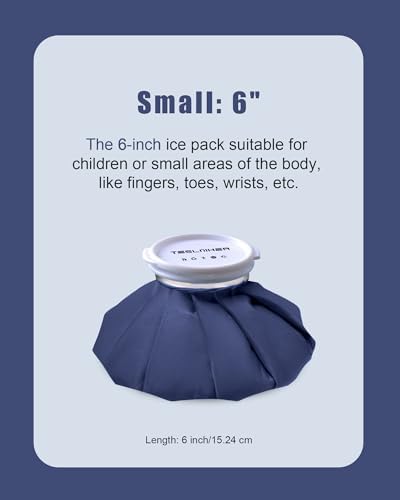 Ice Pack for Injuries Reusable, Ice Bags Reusable Hot Water Bag for Pain Relief, Hot & Cold Therapy Ice Bag, No-Leak Elastic Breathable Ice Cold Pack, Size 6" 2Pcs