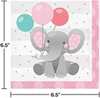 Enchanting Elephants Girl Napkins, 16 ct