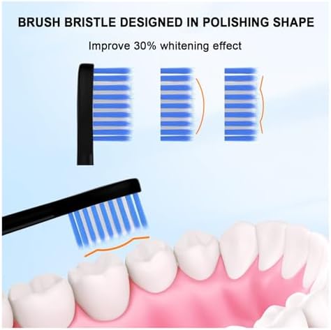 Compatible for Spotlight Oral Care Electric Toothbrush Replacement Brush Heads,for Sonic Toothbrus(Black)