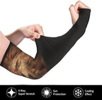 Lion Arm Sleeves Mens Arm Cover Sleeves Gardening Sleeves Men Cooling Arm Sleeves for Sports Hiking Outdoor