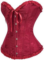 Corset Tops for Women,Bustier Shapewear Lingerie,Lace Tied Renaissance Overbust Corset Push Up Bodysuit