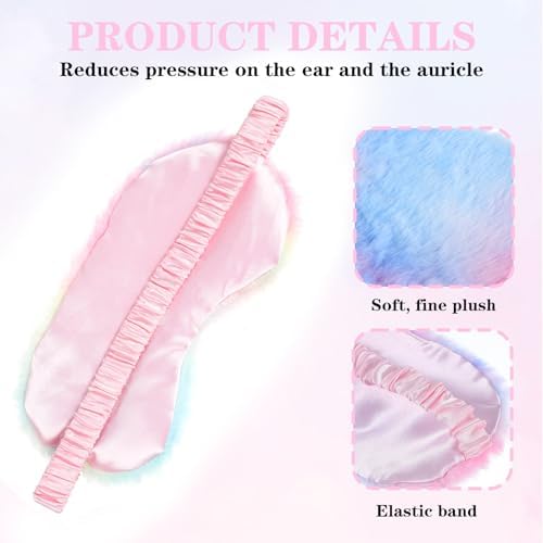 12Pcs Plush Sleep Eye Mask Bulk, Cute Sleeping Mask for Kids,Furry Eyes Cover Faux Fur Blindfold for Sleepover Nap Party Supply Girls Women