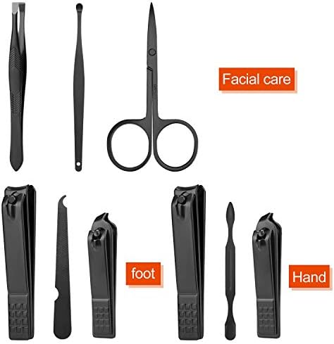Manicure set Men Personal Care Tools Accessories Finger and Toe Nail Clippers Set Professional Manicure Pedicure Kit With Travel Case Nail Grooming Kit Gifts for Men Women Father Mother