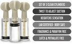 Blush Temptasia Clit & Nipple Twist Suckers - Set of 3 Adjustable Suckers - Twist to Increase Vacuum - Heighten Sensitivity & Arousal - 1.25" Width Durable Acrylic Cylinders - Kinky Sex Toy for Women