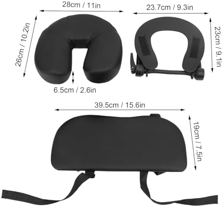 Beauty Bed Headrest Cradle,Massage Table Face Cradle U Shape Adjustable Folding Massage Table Face Cradle Pillow Face Down Pillow for Beauty Salon Black