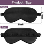Silk Sleep Mask,1 Pack Soft Eye Mask with Elastic Strap,Eye Cover Soft Satin Blindfold Elastic Strap Night Eyeshade Travel Nap for Women Men (Black)