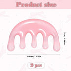 2 Pcs Resin Massage Comb Scalp Massage Tool for Scalp Care Muscle Relaxation Gua Sha Meridian Massage-Tool for Head and Neck