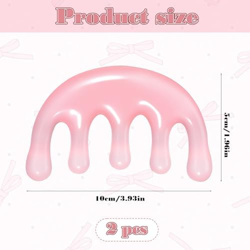 2 Pcs Resin Massage Comb Scalp Massage Tool for Scalp Care Muscle Relaxation Gua Sha Meridian Massage-Tool for Head and Neck