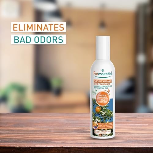 Puressentiel Home Fragrance With Essential Oils - Comforting and Sweet Aromatic Blend - Combats Unpleasant Odors - Formulated with Beneficial Natural Essential Oils - Citrus Sweetness - 3 oz