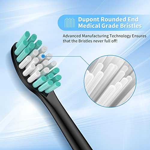 Replacement Brush Heads Compatible with Aquasonic Black Series - 8 Pack Electric Toothbrush Heads Compatible with Aqua Sonic Duo Pro and Vibe Series, Black