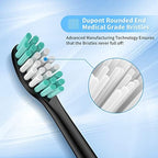 Replacement Brush Heads Compatible with Aquasonic Black Series - 8 Pack Electric Toothbrush Heads Compatible with Aqua Sonic Duo Pro and Vibe Series, Black