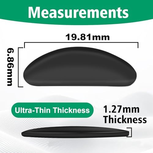 Eyeglass Nose Pads for Glasses - 1.3mm Ultra Thin Silicone Anti-Slip Stick-On Grips, Replacement Anti Slip Nosepads for Plastic Frames Eyeglass Glasses Sunglasses 12 Pairs