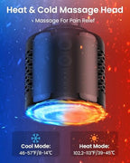 NAPRE Massage Gun with Heat and Cold Head,Deep Tissue Percussion Back Massager for Muscle/Neck/Body Pain Relief with Long Extension Retractable Handle,32-Speeds,Foldable with 5 Adjustable Angles