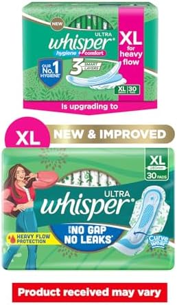 Whisper Ultra Clean Sanitary with Wings - 30 Pieces (XL)