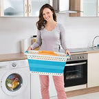 Relaxdays Folding Laundry Hamper with Handles, Plastic & Silicone, Compact Storage Basket, HWD 27x61x45.5 cm, Petrol