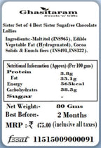 Ghasitaram Gifts Rakhi Gifts for Brothers Rakhi Gifts for Sister Set of 4 Best Sister Sugafree Chocolate Lollies