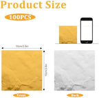 100 Pcs Gold Candy Wrappers Foil 4" x 4" Square Chocolate Wrappers, Aluminum Foil Candy Wrappers for Homemade Candy, Individual Chocolate Packaging for Valentine's Day Wedding Birthday