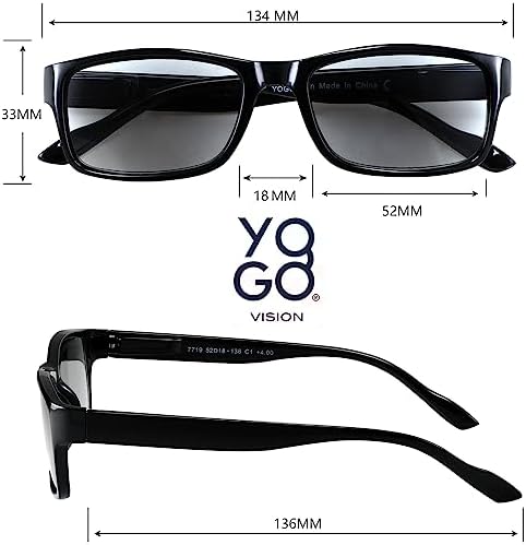 Yogo Vision Reader Sunglasses for Men and women UV400 Tinted Reading Sunglasses 3-Pk