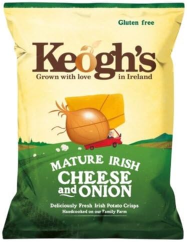 Keogh's Mature Irish Cheese & Onion Potato Crisps, 125G (4.4oz), Pack of 3
