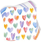 Gift Boutique Valentine’s Day Heart Beverage Napkins, 100 Count 3-Ply Cocktail Napkins with Colorful Heart Design