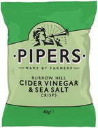 Pipers Crisps Burrow Hill Cider Vinegar and Sea Salt (Pack of 24)