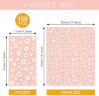 100Pcs Daisy Guest Napkin Floral Disposable Paper Napkins Boho Groovy Dinner Bathroom Kitchen Hand Towel Napkin for Birthday Wedding Baby Shower Party