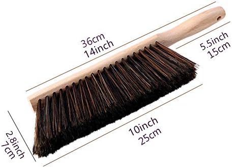Soft Bristle Hand Brush Wooden Handle for Woodworking Shop Bench, Sawdust Removal Non-Scratch 14 Inch Long (Brown)