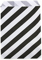 AKOAK 50 Pcs 5 x 7 Inches White and Black Striped Paper Bags,Holiday Wedding Christmas Favor Candy Treat Bags