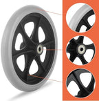 LANIAKEA 2PCS Replacement Wheelchair Wheels 8inch Wheelchair Front Wheels Anti-Slip Rubber Rollator Wheel for Wheelchairs, Walkers, Rollators (Grey)