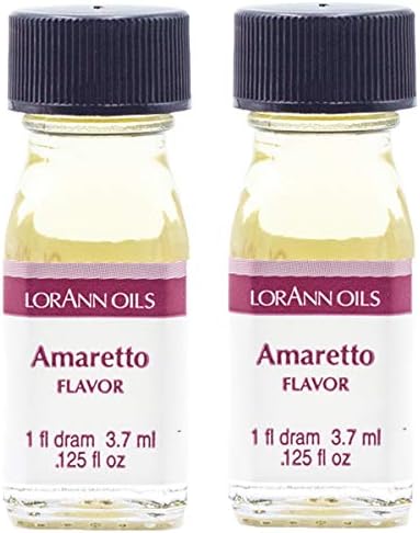 LorAnn Oils Super Strength Flavoring - Used For Candy Making, Flavoring, Baking, Hard Candy, & Flavor Oils - Bold, Natural Flavors 4X Stronger Than Extracts - Amaretto, Pack of 2, 0.125 fl oz