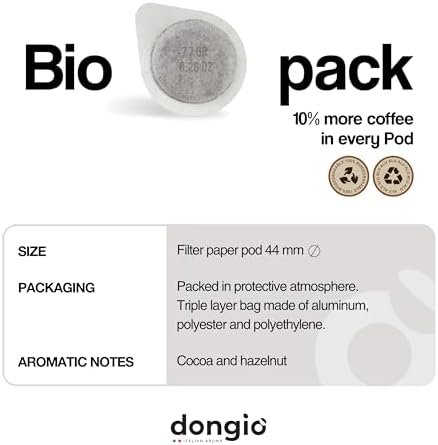 Dongiò Caffè Espresso Roma - 150 Easy Serving Espresso Pods (ESE 44mm) – Med-Dark Roast Coffee (Intensity 7/10) - Roasted and Blended in Italy